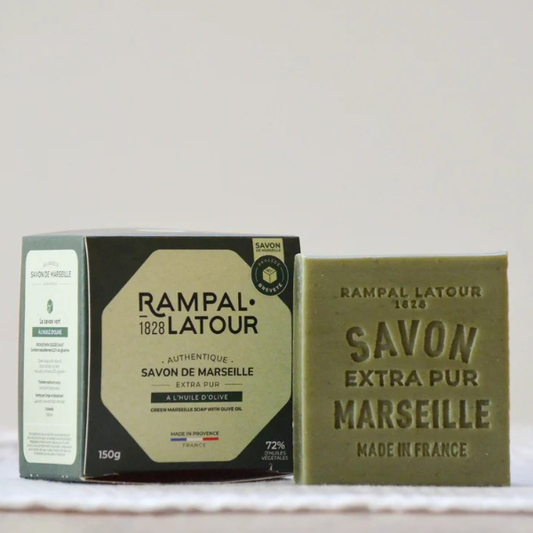 Savon de Marseille vert Rampal Latour – 150 g, fabrication traditionnelle
